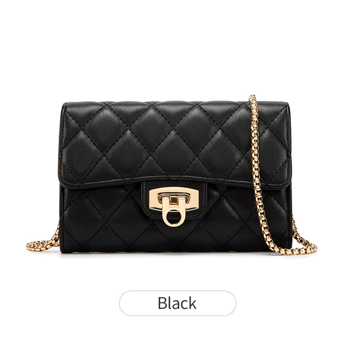 Stylish women's quilted handbag/wallet highquality PU leather crossbody bag casual portable versatile women's clutch