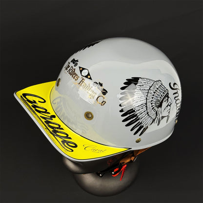 Capacete Aberto para Moto Unissex Adulto Aprovado pelo DOT Modelo "Meia Concha" para Moto ou Scooter