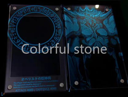 Yu-Gi-Oh Anime Personagem Card Brick Deus Egípcio O DRAGÃO ALADO DE RA Acrílico Banhado a Ouro Brick Cartas de Exibição Não Incluídas