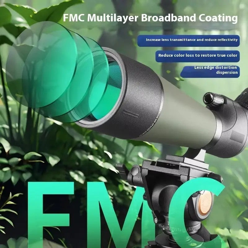 Monóculo Externo 20-60x80 para Observação de Pássaros, Luneta Espiã HD BAK4, Telescópio Impermeável para Acampamento com Sistema de Foco Duplo, Lente FMC de 80mm