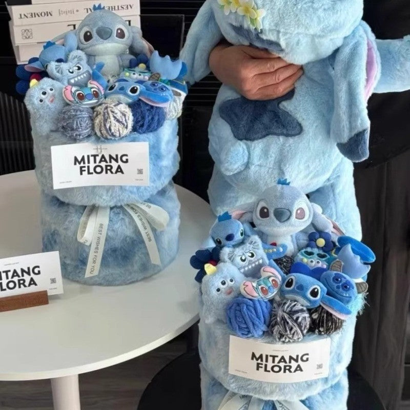 Buquê de Bonecas Criativas Lilo & Stitch da Disney, Presentes de Dia dos Namorados para Amigas com Presentes de Aniversário Lindo.