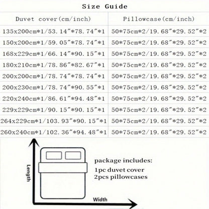 3pcs Korean style Duvet Cover Set (1*Duvet Cover + 2*Pillowcase, Without Core), Lace embroidery Bedding Set