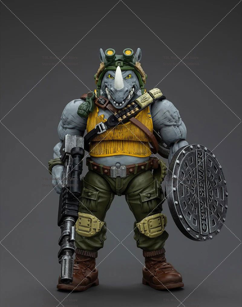 Original JOYTOY TMNT 1/18 Coleção Rocksteady&Beebop Conjunto Completo Boneco de Ação Soldado 11.5cm