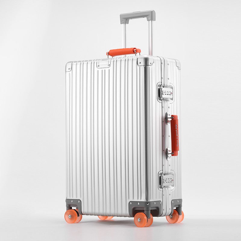 All-Aluminum Magnesium Alloy Suitcase Large-Capacity Password Luggage Infused Transparent Rolling Wheel Business Trolley Case
