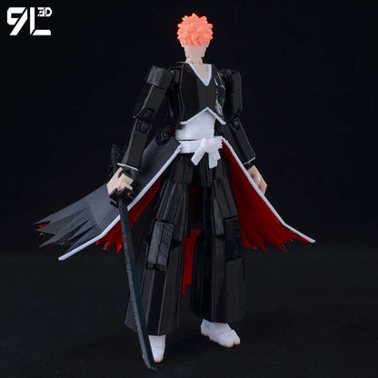 9L3D Lucky13 Titan 13 Ichigo Kurosaki Anime Action Figure Dummy 13 Espada Posável Máscara Oca Modelo Decoração Surpresa de Aniversário