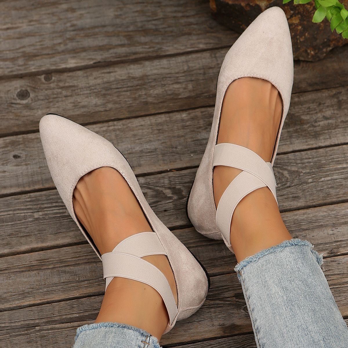 Women's Shoes Ballet Flats Shoes 2025 Spring/autumn Strap Ankle Elastic Sexy Ladies Elegant Comfortable Flats Shoes Size 36-43