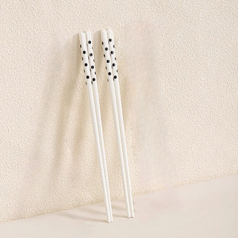 2/4 Pares de Hashis de Cerâmica Estilo Polka Dot Ins, Hashis Simples Anti-escaldantes para Sushi, Resistentes a Bolor, Hashis Chineses