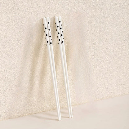 2/4 Pares de Hashis de Cerâmica Estilo Polka Dot Ins, Hashis Simples Anti-escaldantes para Sushi, Resistentes a Bolor, Hashis Chineses