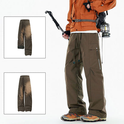 Calças de inverno masculinas para caminhada, impermeáveis, à prova de vento, calças de montanhismo, para manter aquecido, acampamento, trekking, esqui, calças com bolso com zíper