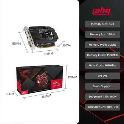 Placa de vídeo AHQ RX560 4GB MiniG - Gaming, Estação de Trabalho, GPU de ventoinha única, tamanho ITX, 100% nova para PC Gamer SFF