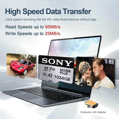 SONY Original Micro SD Card 512GB Memory Card UP TO 100MB/s C10 U3 Flash Memory Card Micro Tarjeta SD Free Adapter
