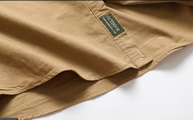 New Spring Men Long Sleeved Cargo Shirts High Quality Man Outdoor Multi Pockets Loose Tooling Shirts Male Casual Shirts Size 5X