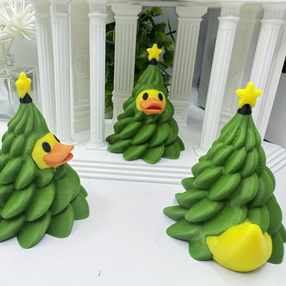 Christmas tree duck statue-lovely yellow mouth, indoor/outdoor decoration suitable for home, office, party-no electricity, perfe