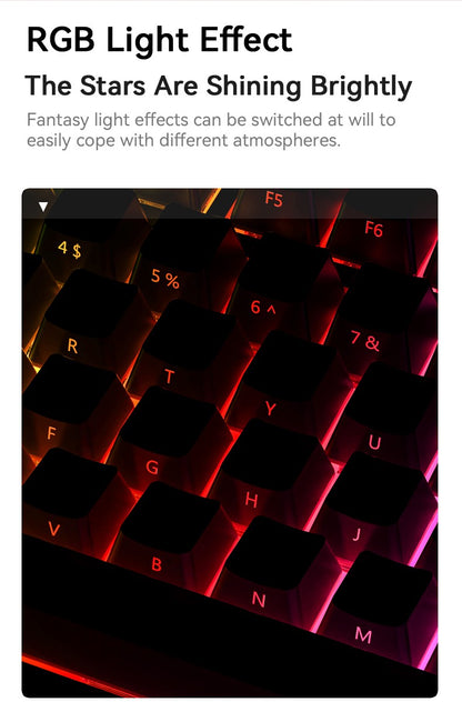 Teclado Mecânico Attack Shark X85 Bluetooth, RGB, Tri-modo 2.4G, Botões de metal, Hot-swap de todas as teclas, compatível com Win&Mac