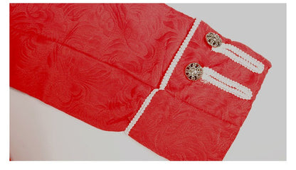 Medieval Jacket Costume Boys Prince Jacquard Stand Collar Larp Vicking Victorian Renaissance Stage Performace Jacket Coat