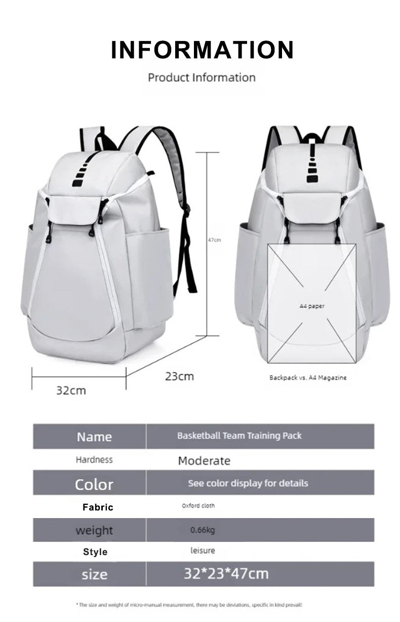 Mochila de basquete de grande capacidade com logotipo personalizado, bolsa de treinamento multifuncional para atividades ao ar livre com número impresso, bolsa esportiva de basquete e futebol