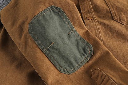 Long Sleeve Tactical Shirts Men  Patch Cargo Shirt Cotton American Casual Vintage Tooling Jacket Outdoor Workwear Blusas