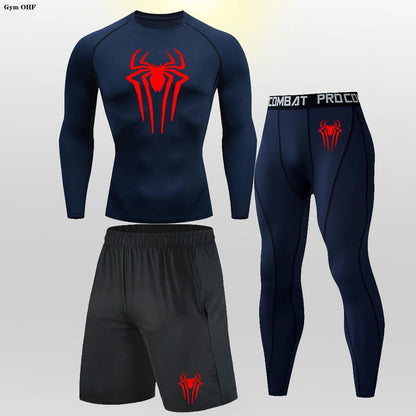 Thermal Man Underwear Set Spi/Der Compression T Shirt Leggings Yoga Sets Fitness