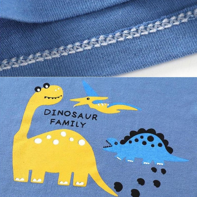 Cotton Pajama Cartoon T-Shirt+Shorts 2-Piece Clothing Set Kids Summer Baby Boys Girls Stripe Casual Tracksuit Clothes Suit 0-6 Y