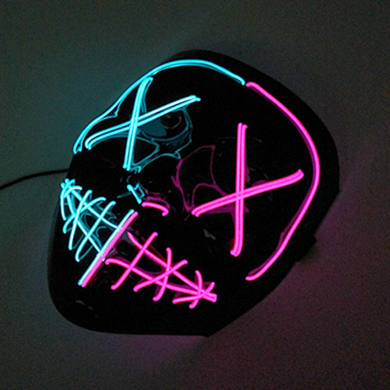 1 pcs Attractive Neon EL Wire Mask  More Colors For Choice Luminous LED Purge Mask Adult Cosplay Prop For Night Glow In The Dark