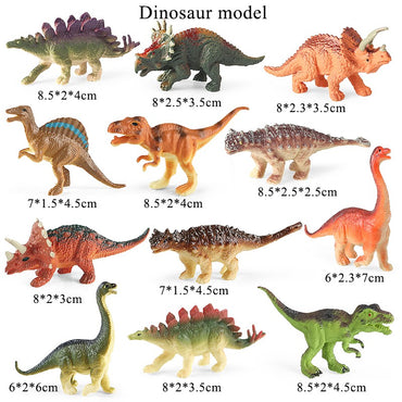 Oenux 12PCS Small Jurassic Dinosaur Set Brinquedo T-Rex Velociraptor Spinosaurus Mosasaur Model Action Figure Collection Kid Toy