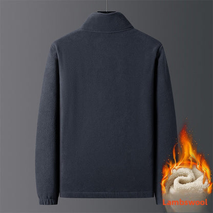 Jaqueta Masculina de Algodão Gola Alta, Espessa, Lã de Cordeiro, Confortável, Quente, Respirável, Corta-Vento, para Pesca de Lazer no Inverno