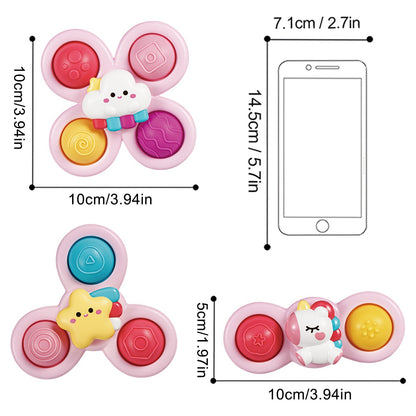 Baby suction cup rotating toy set, dreamy fairy tale series rotating music, cute cartoon image with diverse gameplay and gifts