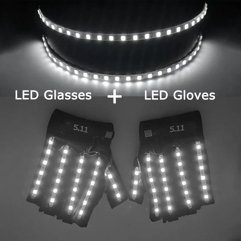Cyberpunk Futuristic Luminous Glasses Rave Cyber light up Goggles LED glowing visor glasses for EDM music show props