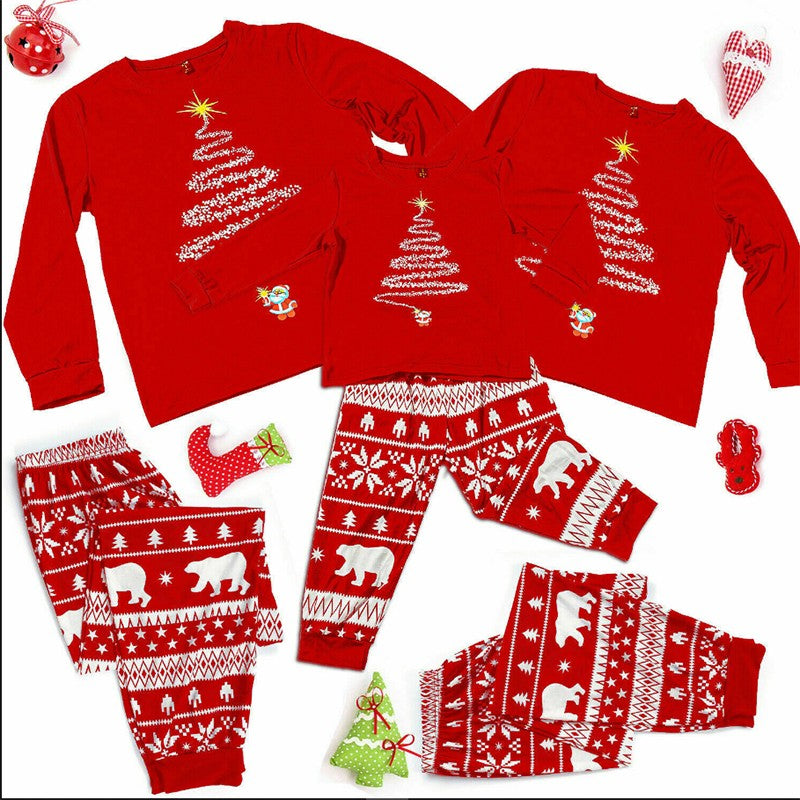 2026 Family Matching Outfits Red Christmas Pajamas Sets Father Mother Daughter and Son Pyjamas Aldult Kids Xmas Family Clothing