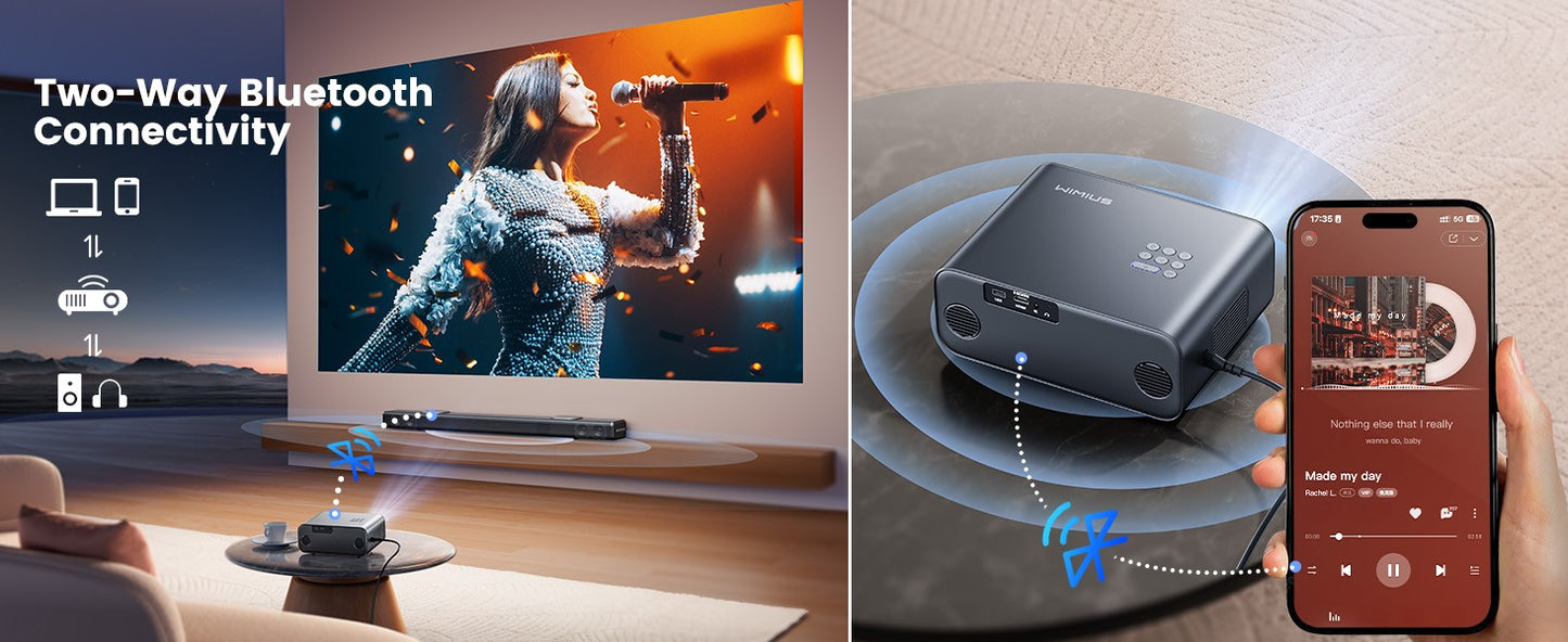 WIMIUS 1200 ANSI Projetor 4K Full HD 1080P Google TV Game Beam Mini Projetores para Filmes Home Theater WiFi BT5.2 Laser Beamer