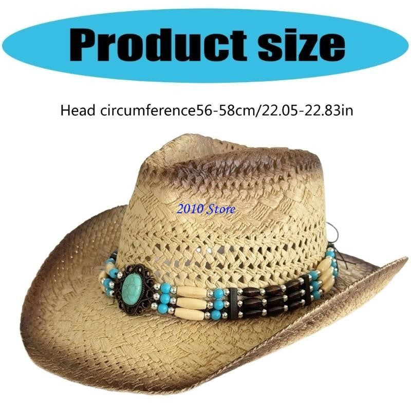 F3MF Fashionable Handwoven Straw Hat Roll Brims Sunproof Panama Hat for Women Bohemian Hat for Vacation and Everyday Wear