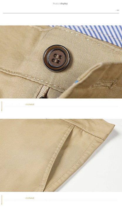 Calças Sociais Masculinas Finas para o Verão, Justas, de Algodão, Estilo Casual de Negócios, Cores Verde, Preto, Cáqui, Calças de Marca Masculinas Tamanhos 30-40