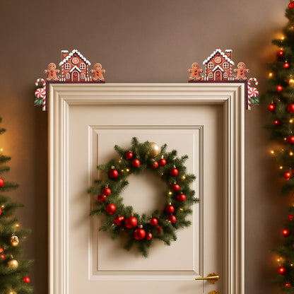 Christmas Gingerbread Man Wooden Door Frame Decoration Merry Christmas Decor for Home 2025 Navidad Xmas Ornament New Year 2026