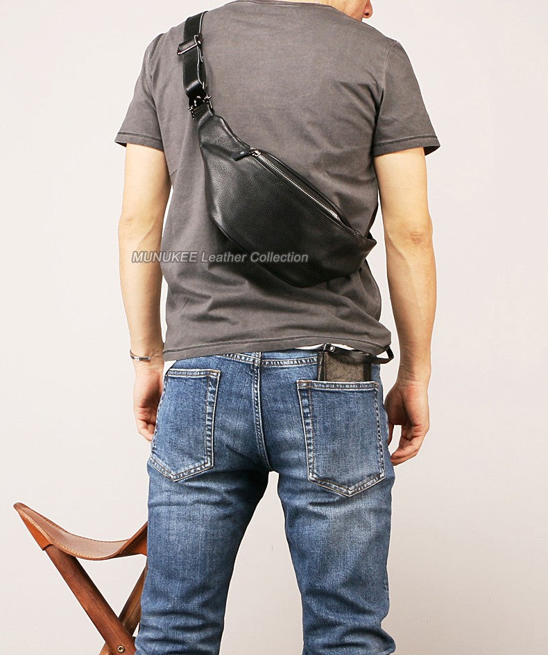 Fashion Genuine Leather waist bag for men fanny pack Leather belt bag waist pack bum bag money belt waist pouch molle pochete