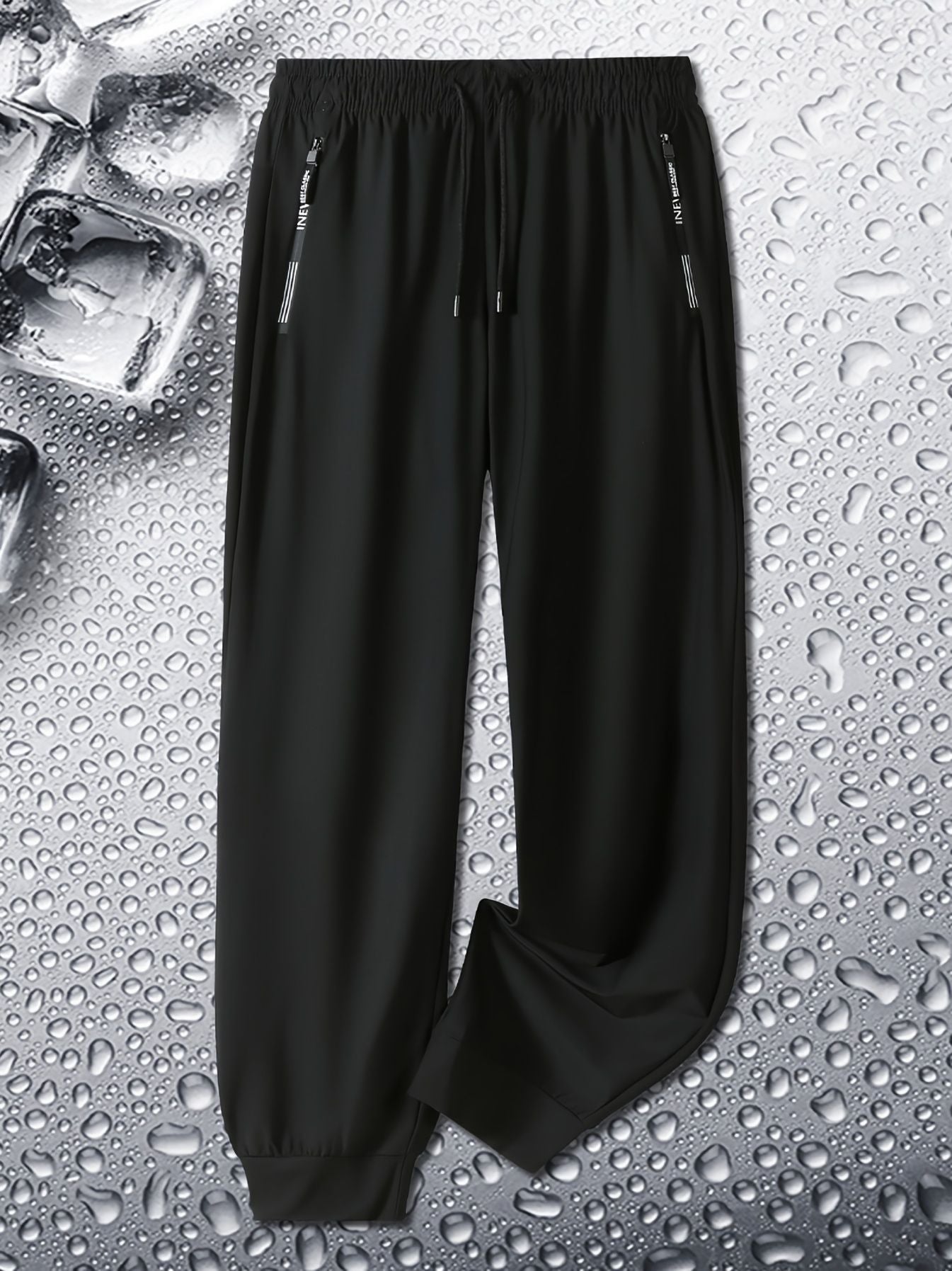 Calça Jogging Masculina de Verão Duas Cores Respirável Elástica Esportiva com Zíper Calça Jogger Masculina Reta para Pesca Academia
