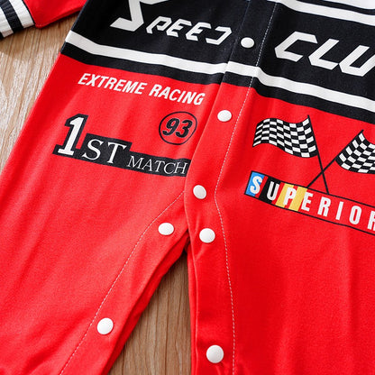 Newborn Clothes Outdoor Racing Clothes Comfortable And Soft For Boys And Girls Spring And Autumn Long Sleeved Baby Jumpsuit