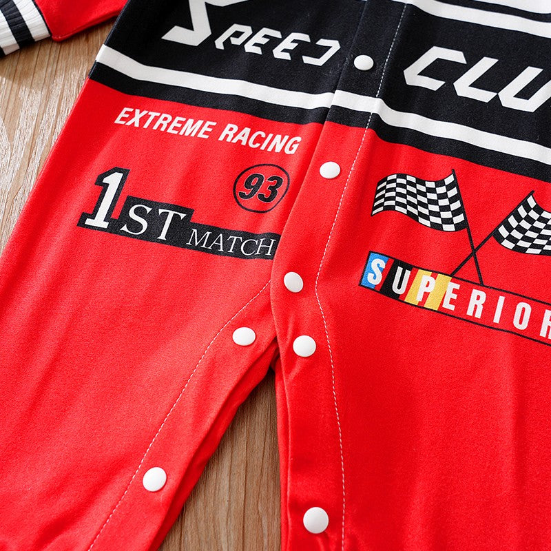 Newborn Clothes Outdoor Racing Clothes Comfortable And Soft For Boys And Girls Spring And Autumn Long Sleeved Baby Jumpsuit