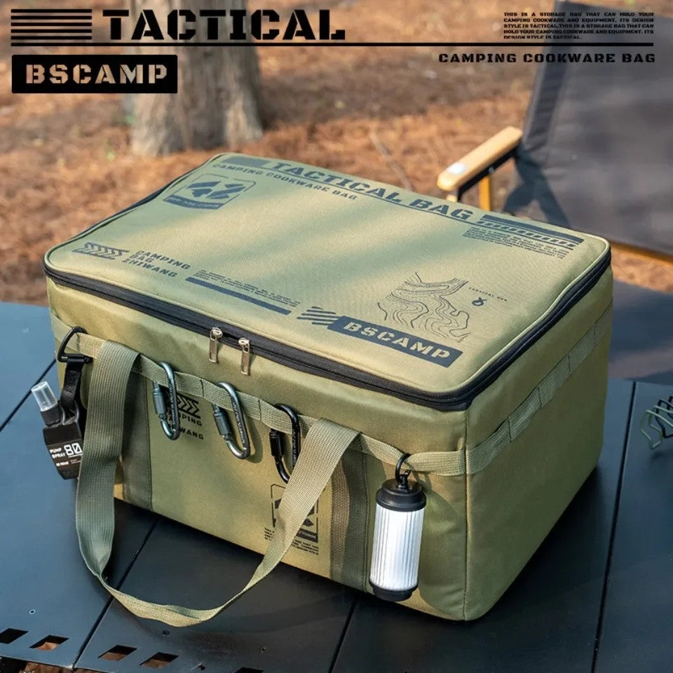 30-42L Tactical Camping Storage Bag Insulated Folding Box Waterproof Picnic Tableware Field Equipment Outdoor Gear Organizer