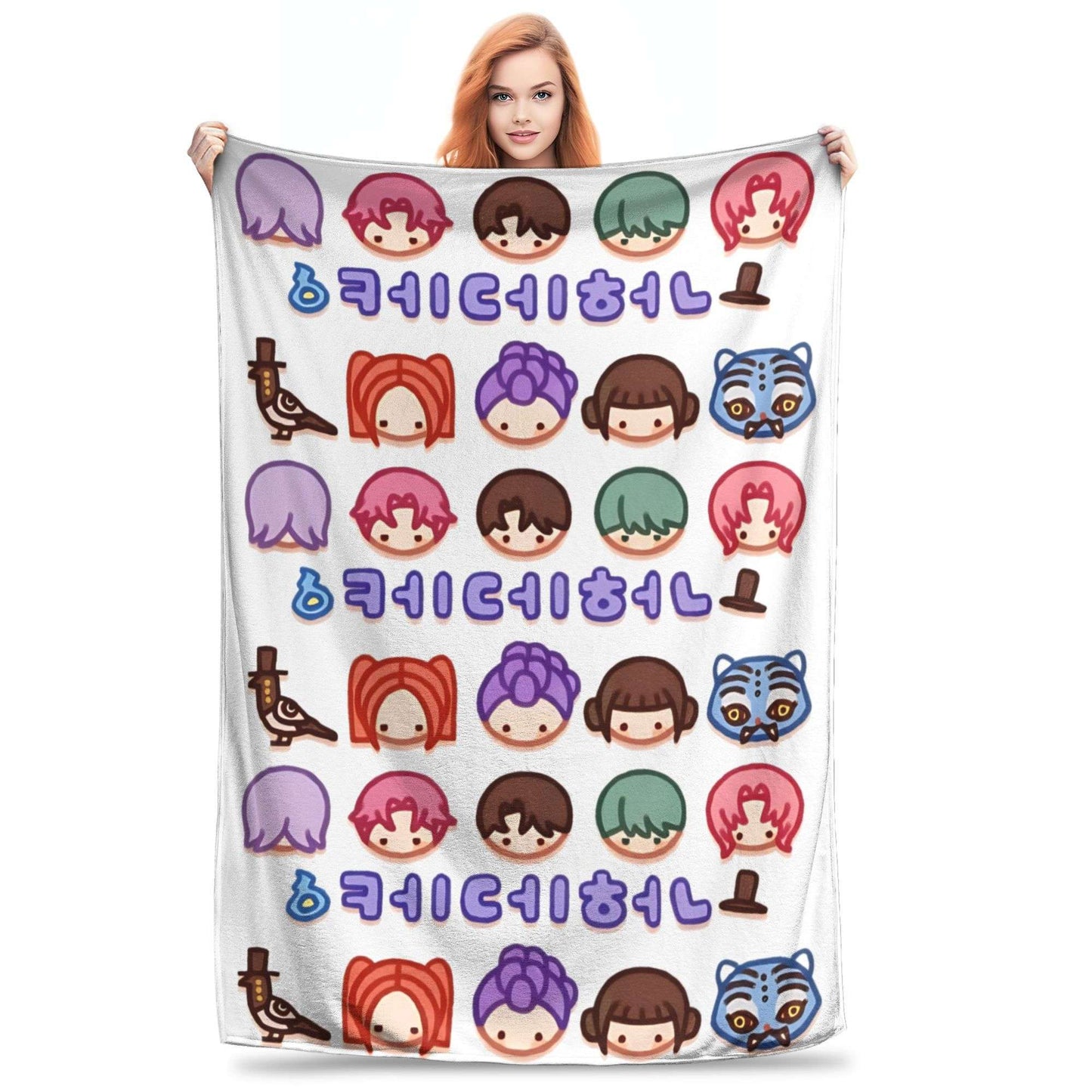 Kpop Demon Hunters Zoey Huntrix Blankets  Plush Vintage Soft Throw Blankets for Bedspread Summer,