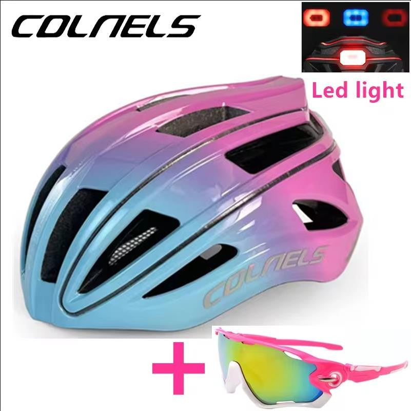 Capacete de Ciclismo Profissional COLNELS com Lanterna Traseira USB e Barra de Luz para Ciclismo de Estrada e Esportes ao Ar Livre
