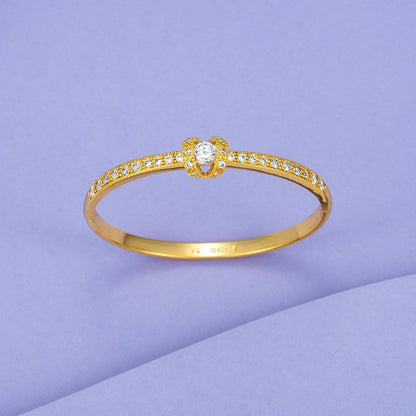 Pulseira de ouro AU999 com fechos de diamante, pulseira feminina simples e leve AU750, joia de ouro 24K verdadeiro