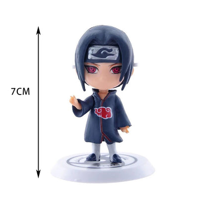 6 Peças/Lote NARUTO Sasuke Gaara Uchiha Madara Boneco 7-8cm 2 Estilos Base de Personalidade Miniaturas de Brinquedo de Presente