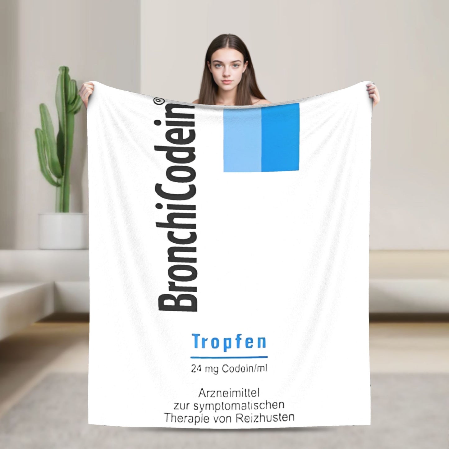 Makatussin Comp 80ml Etiqueta Manta de flanela Engraçada Manta engraçada para Colcha 150*125cm Super Macia