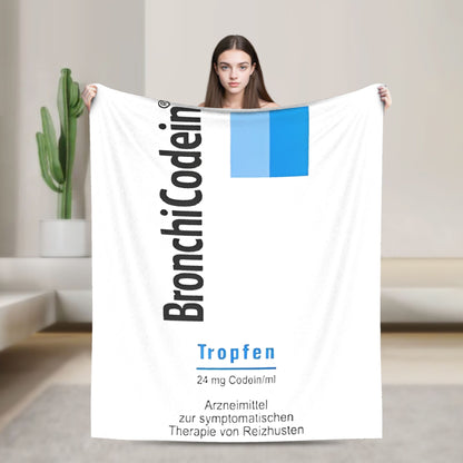 Makatussin Comp 80ml Etiqueta Manta de flanela Engraçada Manta engraçada para Colcha 150*125cm Super Macia