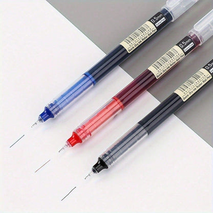 10PCS Gel Ink Pens – 0.5mm Fine Tip Writing Pens For Office & School (Black / Blue / Red)