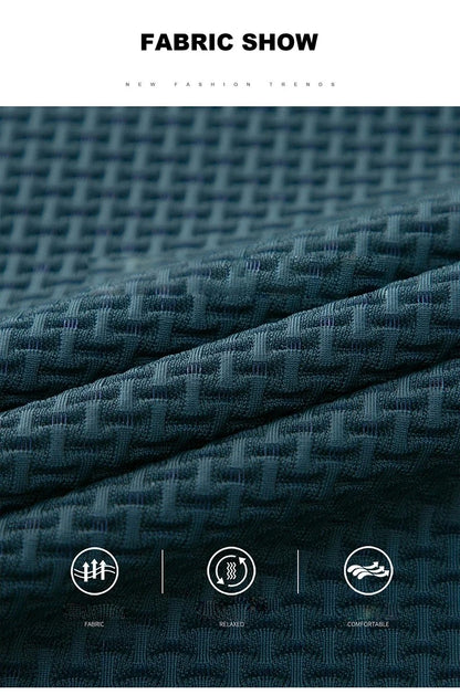 Summer New Men's Lop-up Hollow Short-sleeved Polo Tee Shirt Ice Silk Breathable Business Fashion T-Shirt Male Brand Clothes