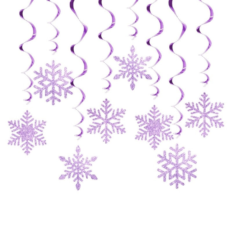 Set of 8 Christmas Swirls Snowflake Ornament Christmas Snowflake Swirls Decorations Beautiful Spirals Hanging Accent