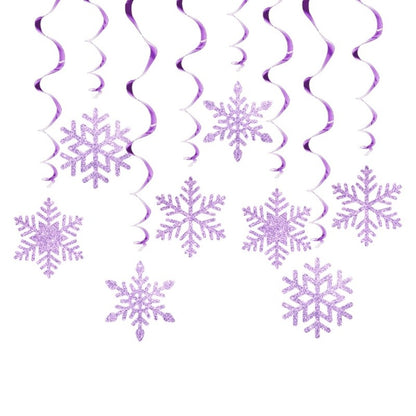 Set of 8 Christmas Swirls Snowflake Ornament Christmas Snowflake Swirls Decorations Beautiful Spirals Hanging Accent