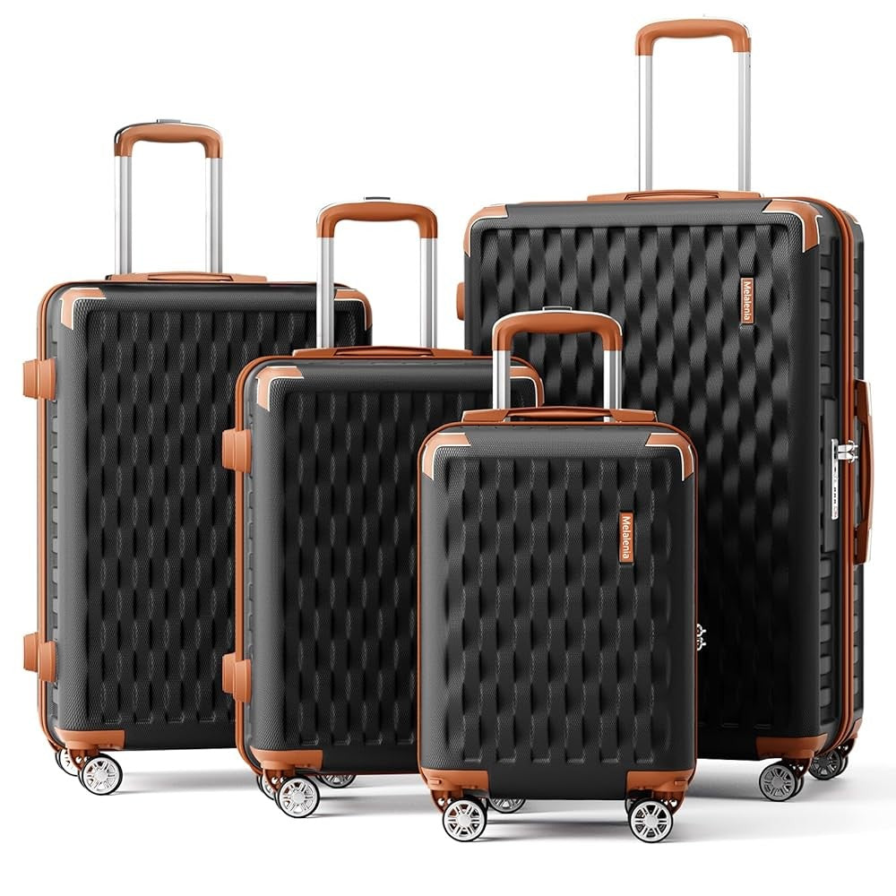Melalenia Luggage Sets 7 Piece Hard Shell Carry on Suitcase with Spinner Wheels and TSA Lock, Lightweight Travel Duffel Bag