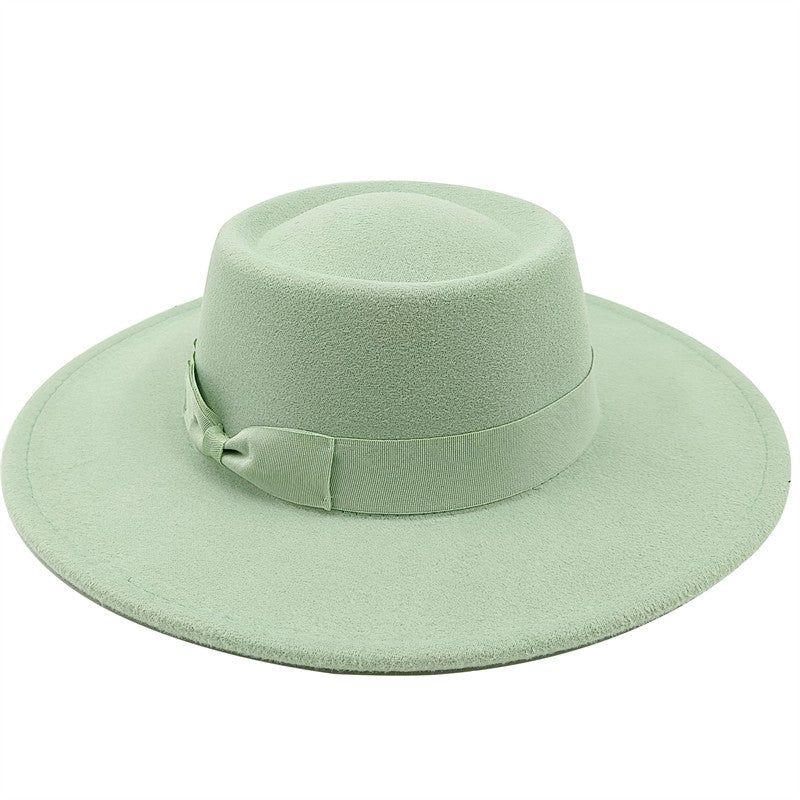 Chapéu Fedora unissex de inverno, superfície circular côncava e convexa, chapéu de jazz de feltro liso, elegante para homens e mulheres.